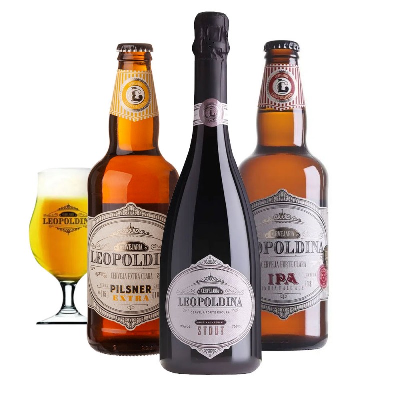 Kit Para Presente Cerveja Stout + Pilsner Extra + Ipa + Taça